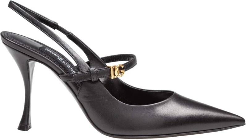 Dolce & Gabbana Zwarte leren pumps met puntige neus - Foto 3