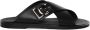 Dolce & Gabbana Zwarte leren sandalen met DG-logo Black Heren - Thumbnail 1