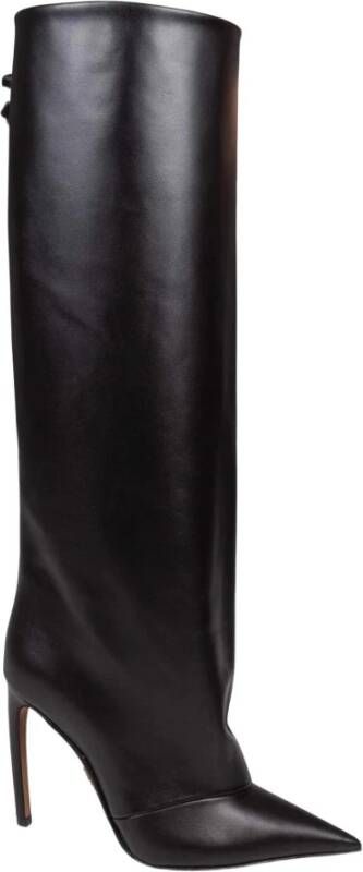 Dolce & Gabbana Zwarte Leren Stiletto Laars Hartdetail - Foto 2