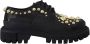 Dolce & Gabbana Prachtige Zwarte Trekking Derby met Gouden Studs Black Dames - Thumbnail 2