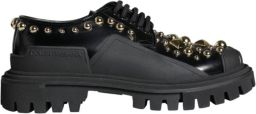 Dolce & Gabbana Zwarte Leren Trekking Derby Schoenen