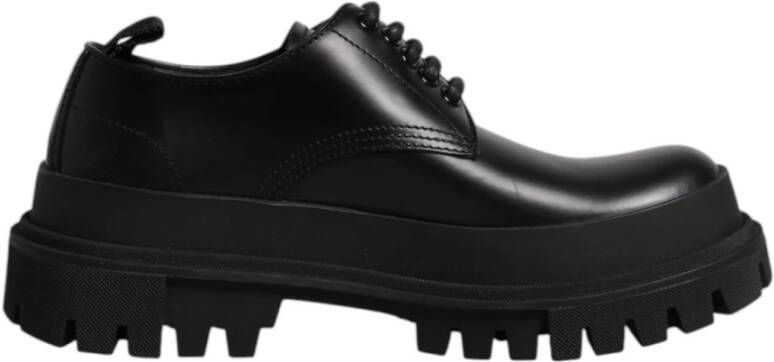 Dolce & Gabbana Zwarte leren veterschoenen