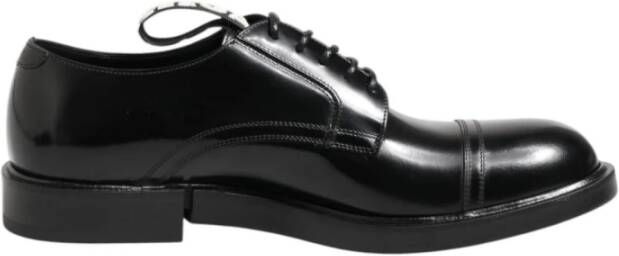 Dolce & Gabbana Zwarte leren veterschoenen