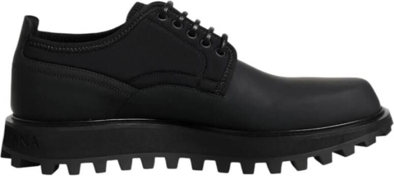 Dolce & Gabbana Zwarte leren veterschoenen