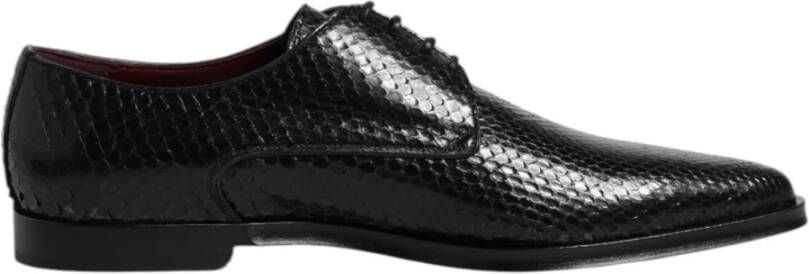 Dolce & Gabbana Zwarte leren veterschoenen