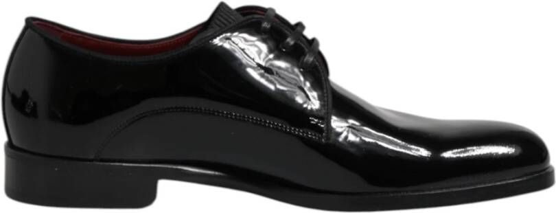 Dolce & Gabbana Zwarte leren veterschoenen