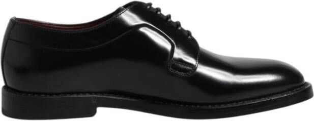 Dolce & Gabbana Zwarte Leren Veterschoenen