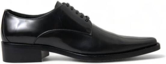 Dolce & Gabbana Zwarte Leren Veterschoenen Black