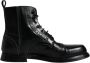 Dolce & Gabbana Zwarte leren veterschoenen met logo Black Heren - Thumbnail 1