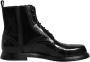 Dolce & Gabbana Zwarte leren veterschoenen tot halverwege de kuit - Thumbnail 1
