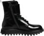 Dolce & Gabbana Zwarte leren veterschoenen tot halverwege de kuit - Thumbnail 1