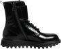 Dolce & Gabbana Zwarte leren veterschoenen tot halverwege de kuit - Thumbnail 3