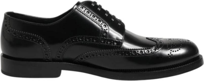 Dolce & Gabbana Zwarte Leren Wingtip Formele Schoenen