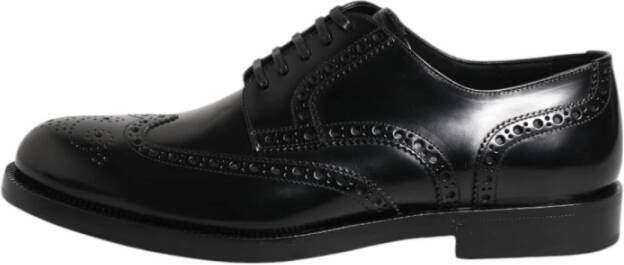 Dolce & Gabbana Zwarte Leren Wingtip Formele Schoenen