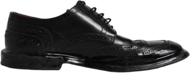Dolce & Gabbana Zwarte Leren Oxford Wingtip Formele Derby Schoenen Black Heren - Foto 4