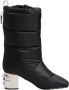 Dolce & Gabbana Zwarte Logo Hak Mid Calf Laarzen - Thumbnail 1
