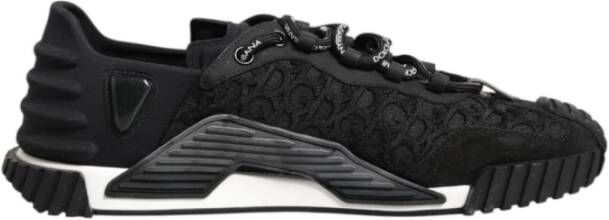 Dolce & Gabbana Zwarte Logo Kant Lage Sneakers