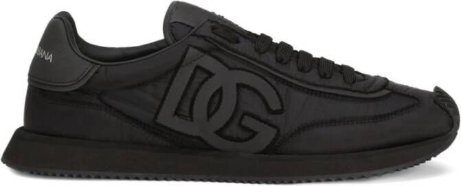 Dolce & Gabbana Zwarte Logo Ontwerp Veterschoenen