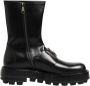 Dolce & Gabbana Zwarte Logo Plaque Biker Laarzen - Thumbnail 1