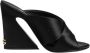 Dolce & Gabbana Zwarte Logo Satijnen Slides Sandalen - Thumbnail 1
