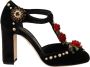 Dolce & Gabbana Elegante Mary Jane Pumps met fluwelen T-bandje Black Dames - Thumbnail 1