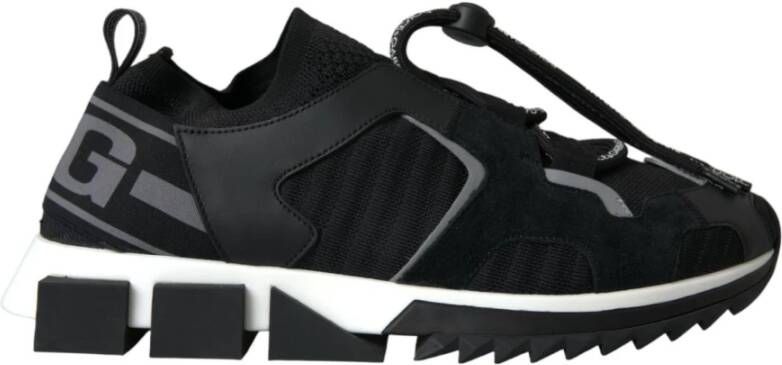 Dolce & Gabbana Zwarte Mesh Slip-On Trekking Sneakers Black Heren - Foto 2
