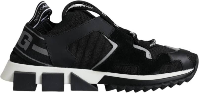 Dolce & Gabbana Zwarte Mesh Sorrento Trekking Sneakers