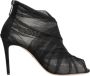 Dolce & Gabbana Zwarte Mesh Stiletto Enkellaarzen Schoenen - Thumbnail 1