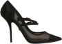 Dolce & Gabbana Zwarte Mesh Stiletto Pumps met Gesp - Thumbnail 1