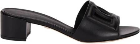 Dolce & Gabbana Zwarte Muiltje van Kalfsleer met 4 cm Hak