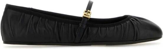Dolce & Gabbana Zwarte Nappa Leren Ballerina's Schoenen