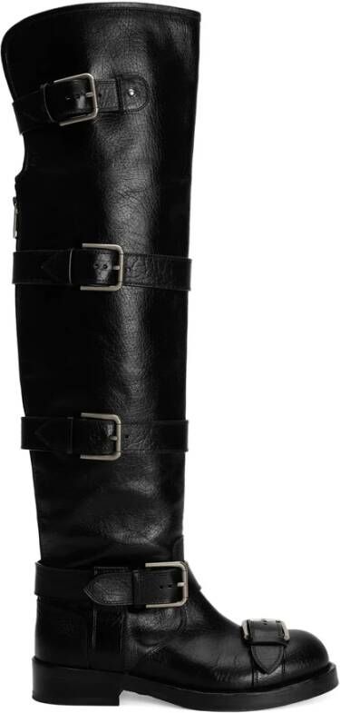 Dolce & Gabbana Zwarte Paardenleren Kniehoge Laarzen - Foto 2