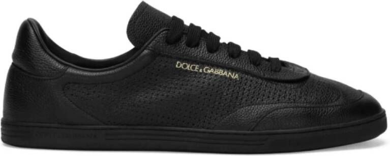 Dolce & Gabbana Zwarte perforatie lage sneakers Black Heren