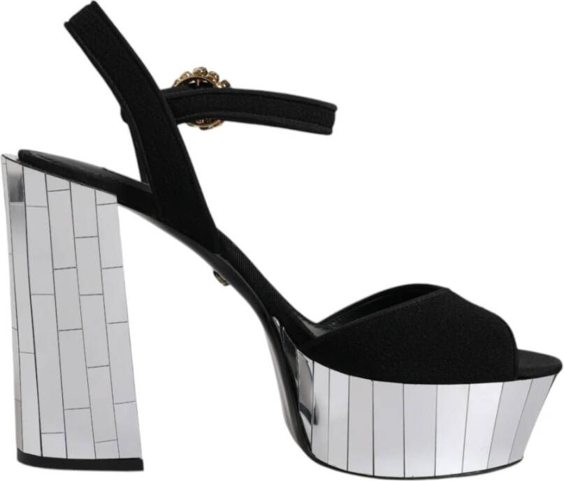 Dolce & Gabbana Hoge hak sandalen met enkelband Black Dames