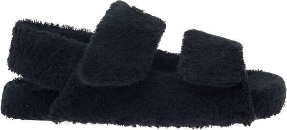 Dolce & Gabbana Zwarte platte sandalen voor heren Black Heren