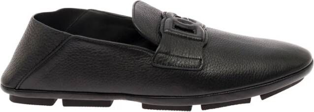 Dolce & Gabbana Zwarte platte schoenen DG Driver Black Heren