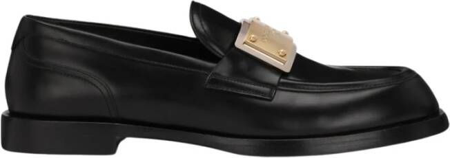 Dolce & Gabbana Zwarte platte schoenen van Dolce Gabbana Black Heren