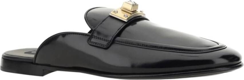Dolce & Gabbana Zwarte platte schoenen voor dames Black Heren