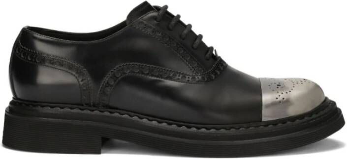 Dolce & Gabbana Zwarte platte schoenen met katoenmix Black Heren
