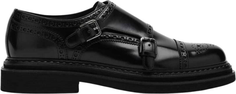 Dolce & Gabbana Leren schoenen met decoratieve perforatie Black Heren