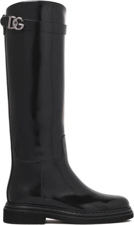 Dolce & Gabbana Hoge Laarzen in Ruitersportstijl Black Dames