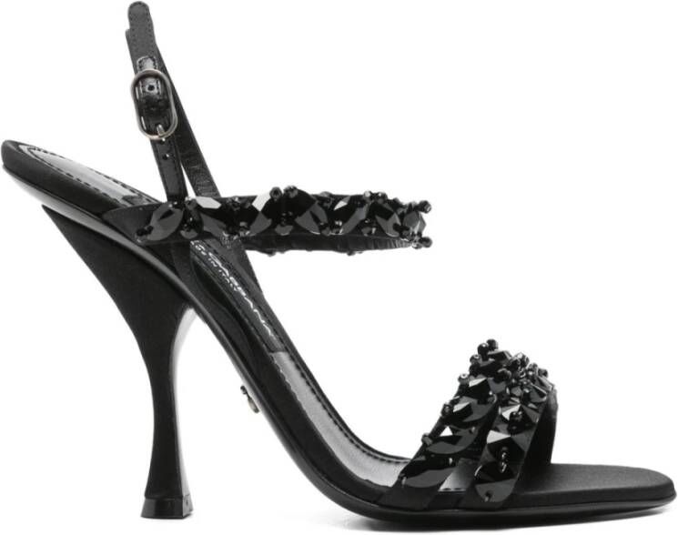 Dolce & Gabbana Zwarte Sandalen Hoge Hak Leer