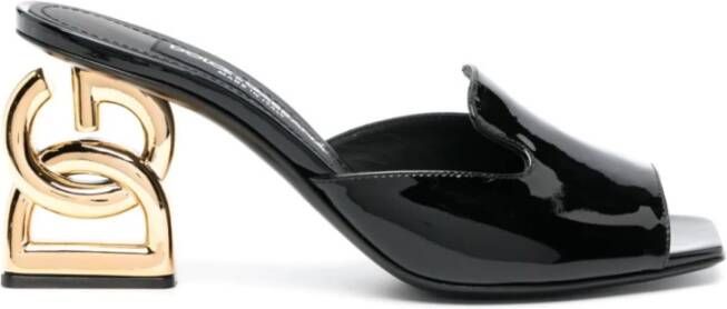 Dolce & Gabbana Zwarte sandalen met gelabelde hak Black Dames