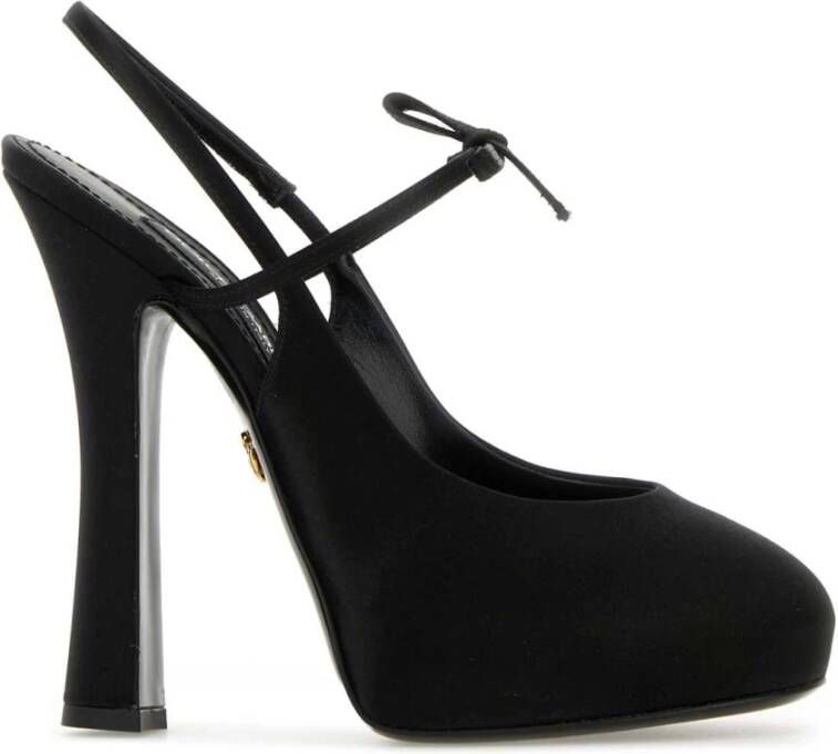 Dolce & Gabbana Zwarte satijnen pumps met hoge hak