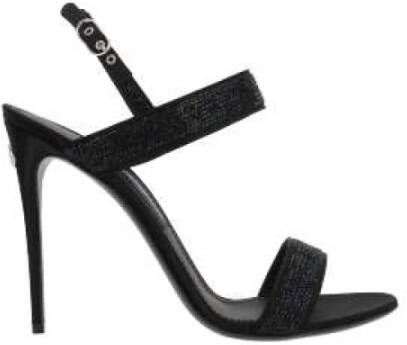 Dolce & Gabbana Zwarte sandalen met kristallen versiering en hoge hakken Black Dames