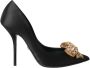 Dolce & Gabbana Zwarte Satijnen Strikpumps met Kristallen Black Dames - Thumbnail 7