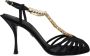Dolce & Gabbana Zwarte Satijnen T-Strap Sandalen met Kristalversiering Black Dames - Thumbnail 1