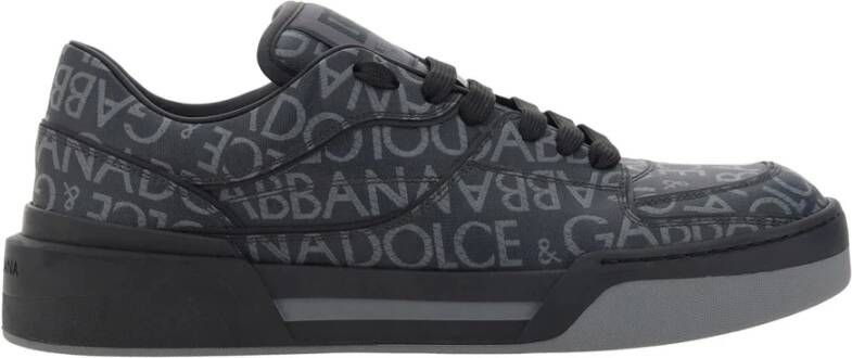 Dolce & Gabbana Zwarte Sneakers Aw22 Leren Rubberen Zool Black Heren