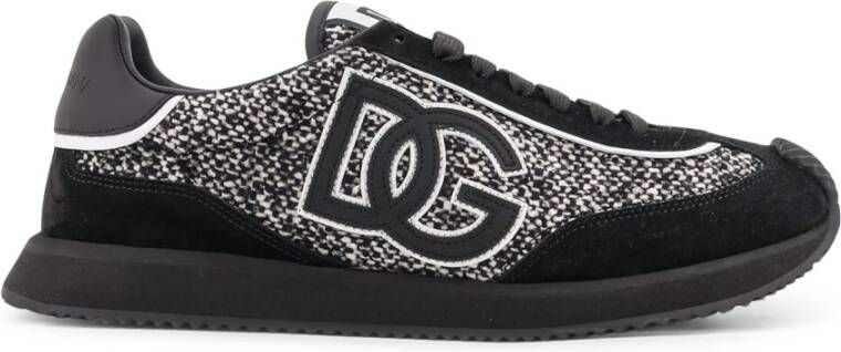 Dolce & Gabbana Zwarte Sneakers met Leren Patch Logo