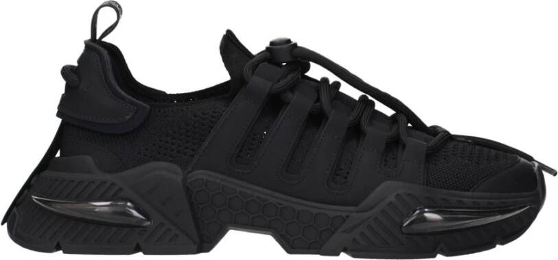 Dolce & Gabbana Gestructureerde Platform Sneakers met Paneelontwerp Black Heren